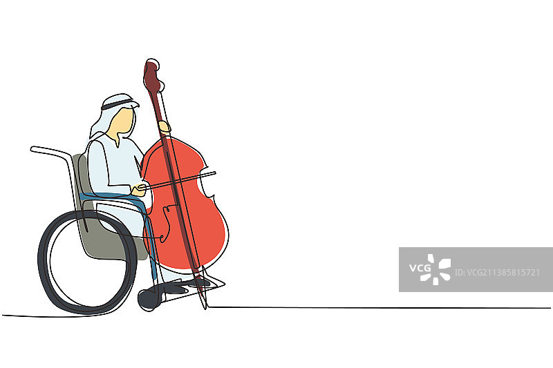 单线画：坐在地上的年轻阿拉伯男人图片素材