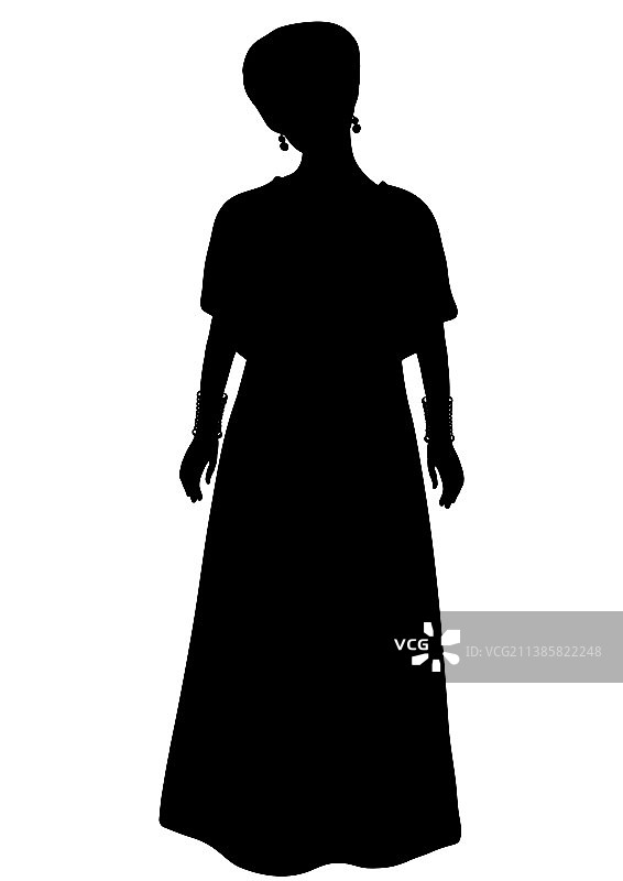 身穿非洲民族服装的女孩正面站立图片素材