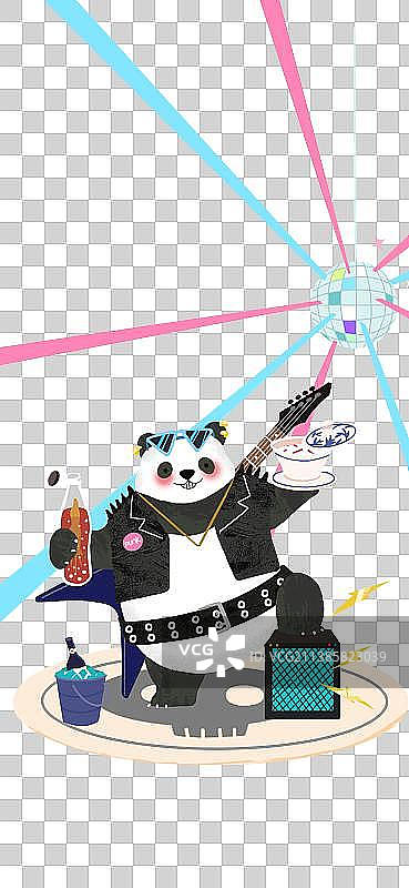 熊猫 朋克 摇滚 音乐节图片素材