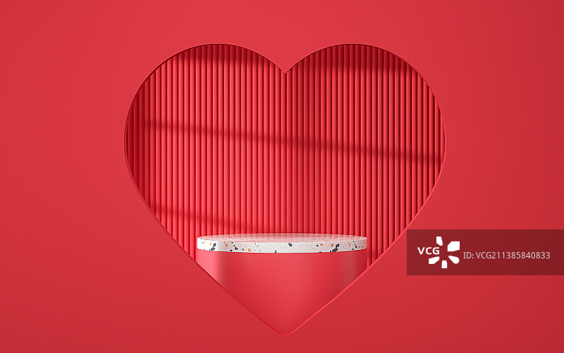 3D场景爱心礼物展台背景素材图片素材