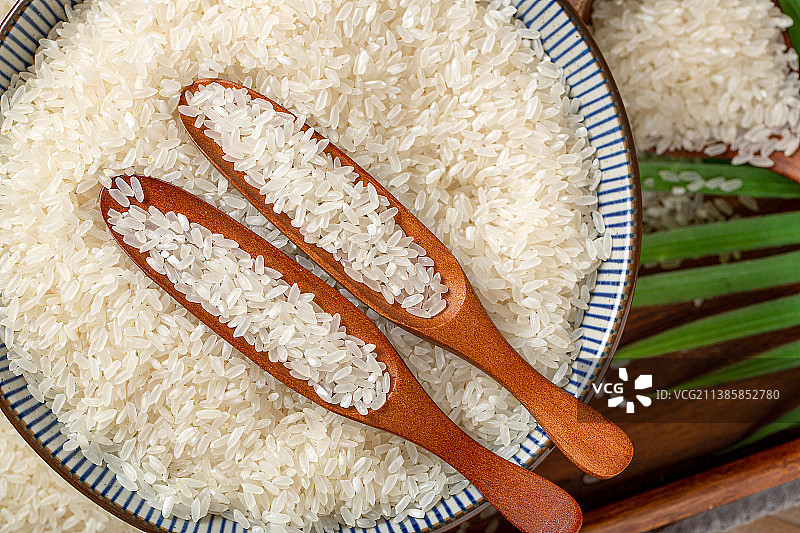 粮食农产品：五常大米特写图片素材