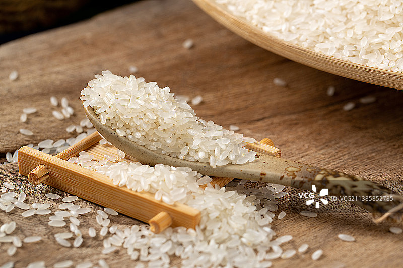 粮食农产品：五常大米特写图片素材