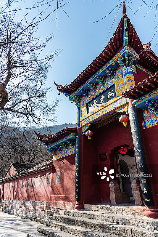 中国安徽皇藏峪的瑞云寺图片素材