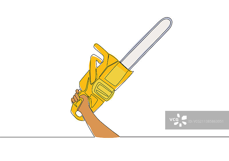 男人 holding的连续线条画图片素材