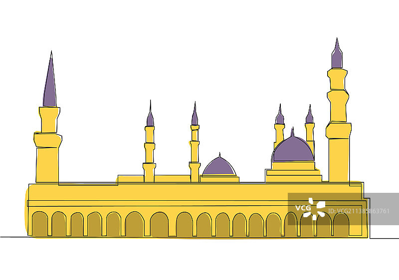 历史题材的单线连续画图片素材