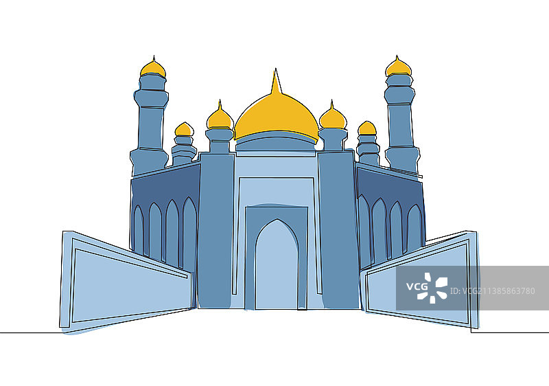 伊斯兰历史单线画图片素材