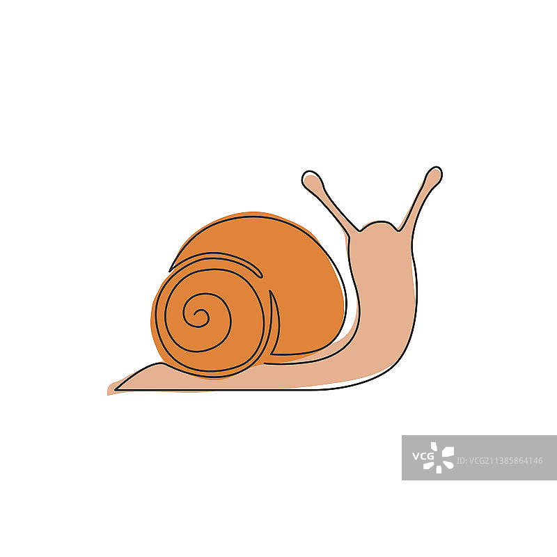 一笔画：奇异蜗牛图片素材