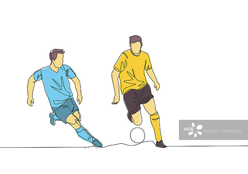 单线连续绘画：充满活力的年轻人图片素材