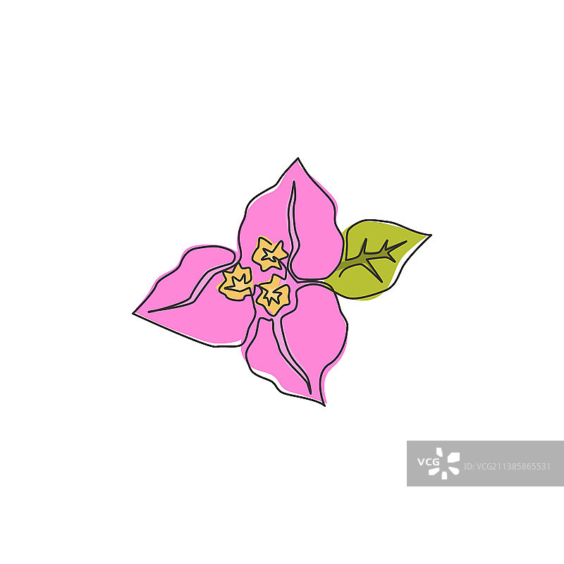 一笔画：清新之美图片素材