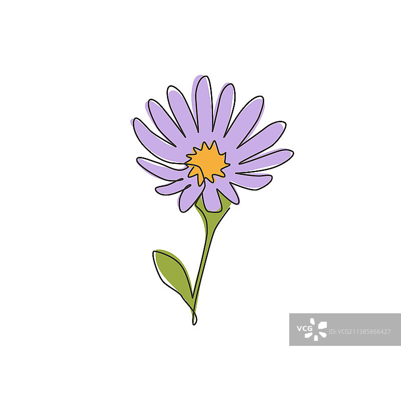 清新之美连续线条画图片素材