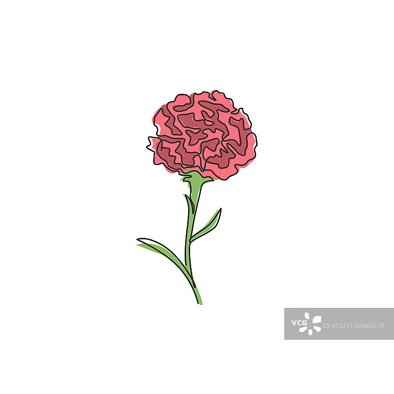 清新之美连续线条画图片素材