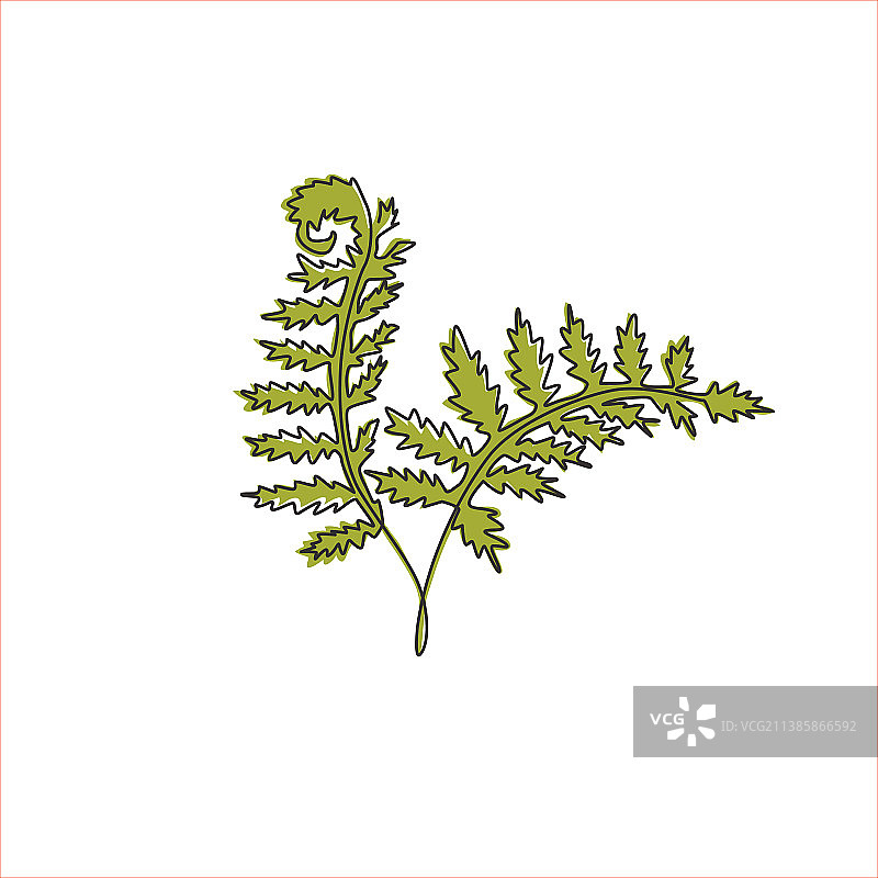 单线连续绘画：可爱的热带元素图片素材