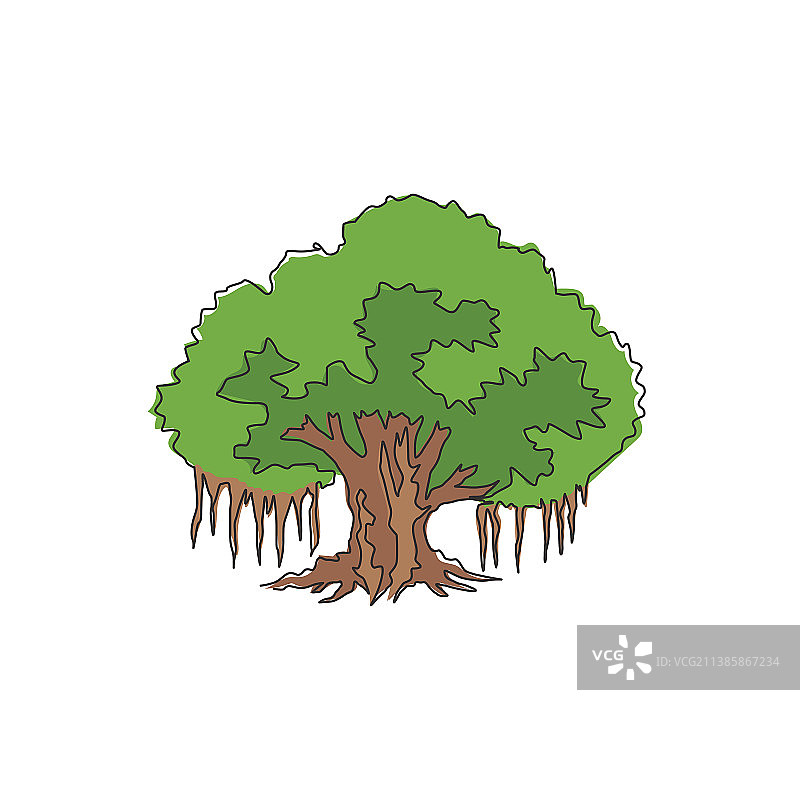 单线画：巨大的阴影和美丽图片素材