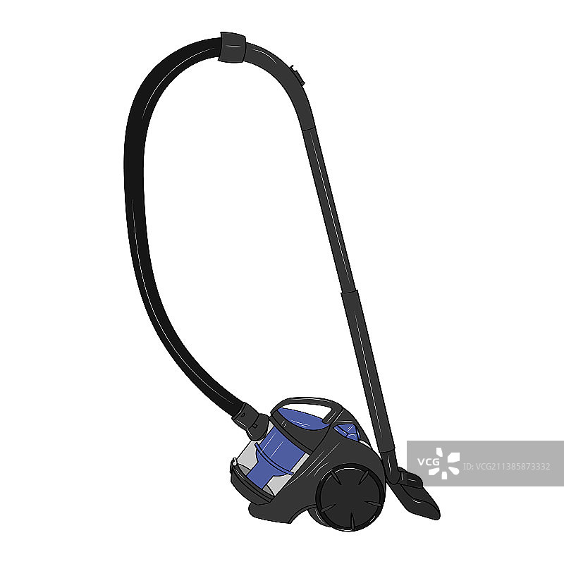 白色背景上的现代真空吸尘器图片素材