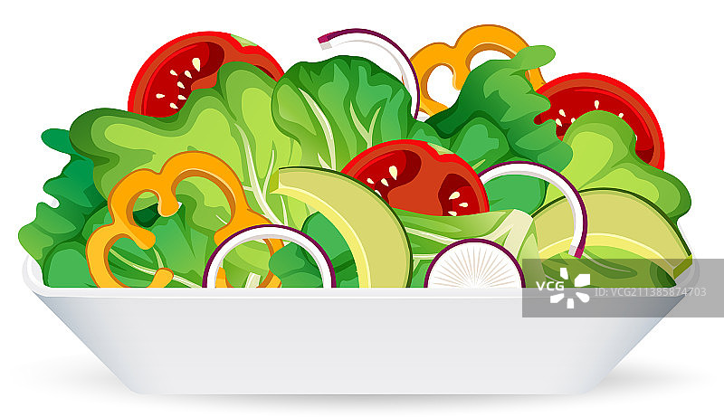 新鲜蔬菜沙拉健康餐图片素材