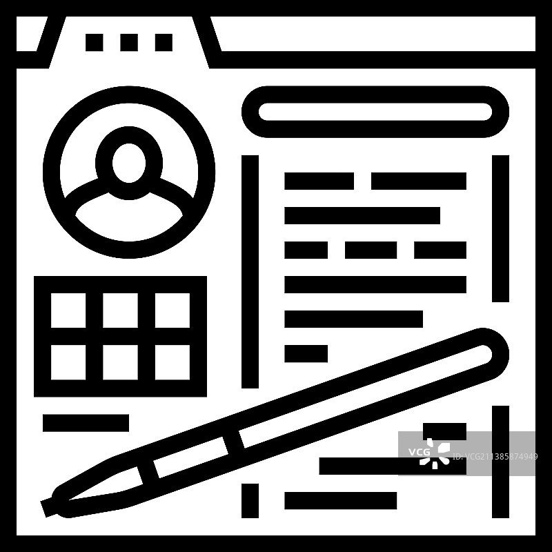博客管理线性图标图片素材