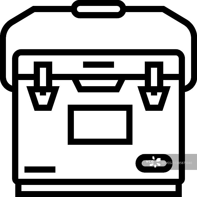 露营冷藏箱线条图标图片素材