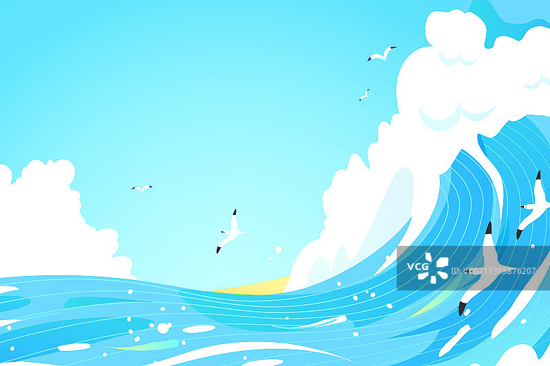 卡通夏季夏天学生教育毕业季高考毕业修行旅游户外野餐露营自驾游海边出游旅游水果美食电商消费渐变矢量插画图片素材