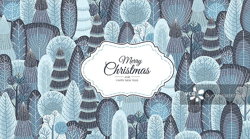 冬季森林树木抽象背景图片素材