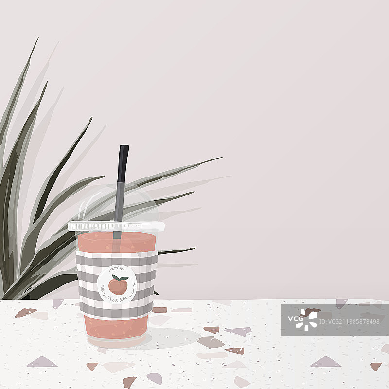 粉色水磨石纹理冰茶背景图片素材