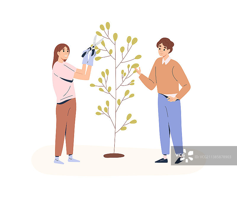 人们修剪树木图片素材