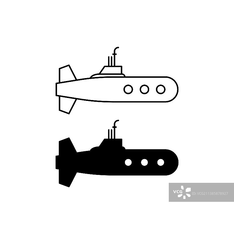 军用潜艇水下舰艇图标图片素材