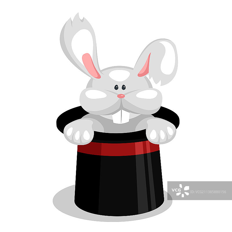 卡通兔子魔术师帽子魔术表演图片素材