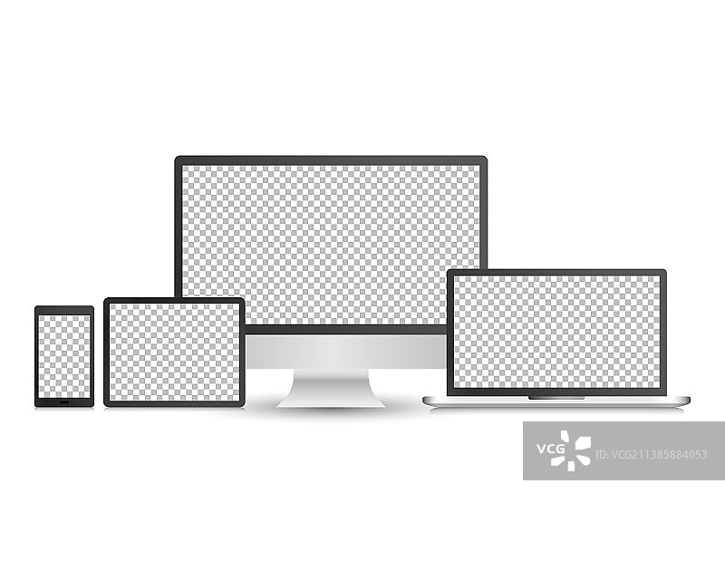 逼真设备空白屏幕模型图片素材