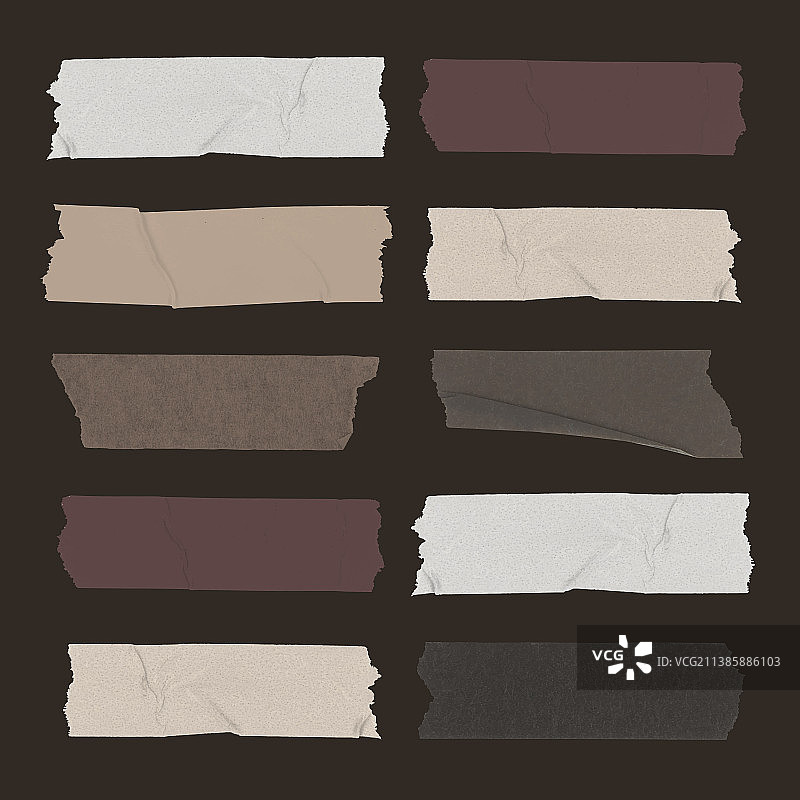 棕色和纸胶带剪贴画文具拼贴图片素材