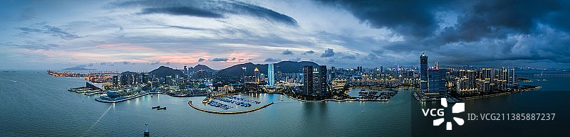 城市天际线日落夜景风光图片素材