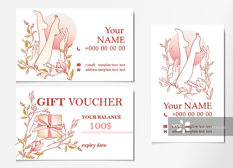 美甲和修脚师名片图片素材