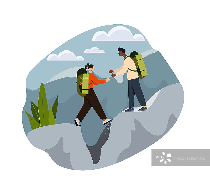 情侣露营概念图片素材