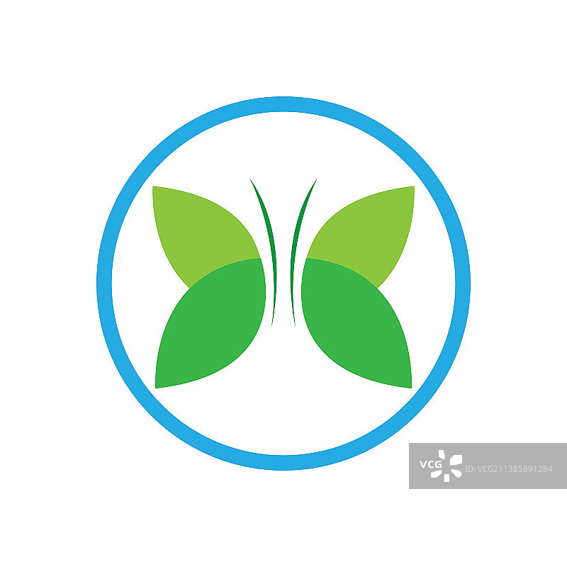 美女蝴蝶图标设计图片素材