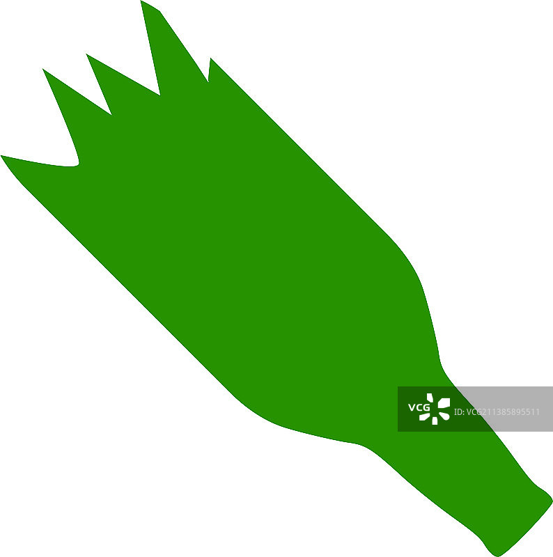 撞毁的啤酒瓶扁平图标图片素材