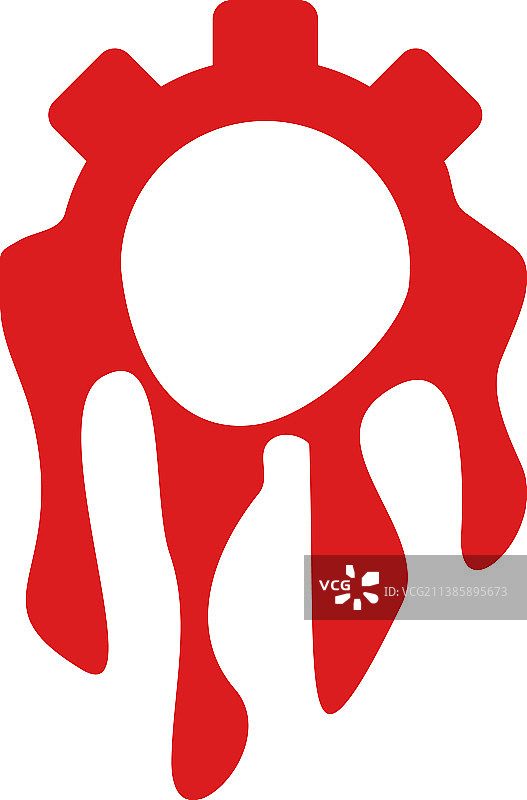 融化的齿轮扁平图标图片素材