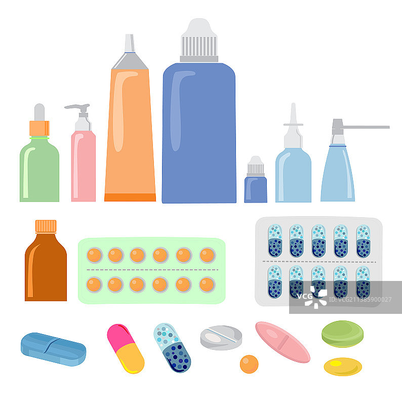 各种药物药丸胶囊水泡玻璃器皿图片素材