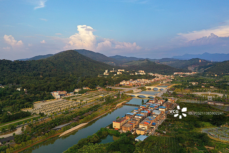 广东省韶关市曲江区佛教全国重点寺庙南华禅寺航拍图片素材