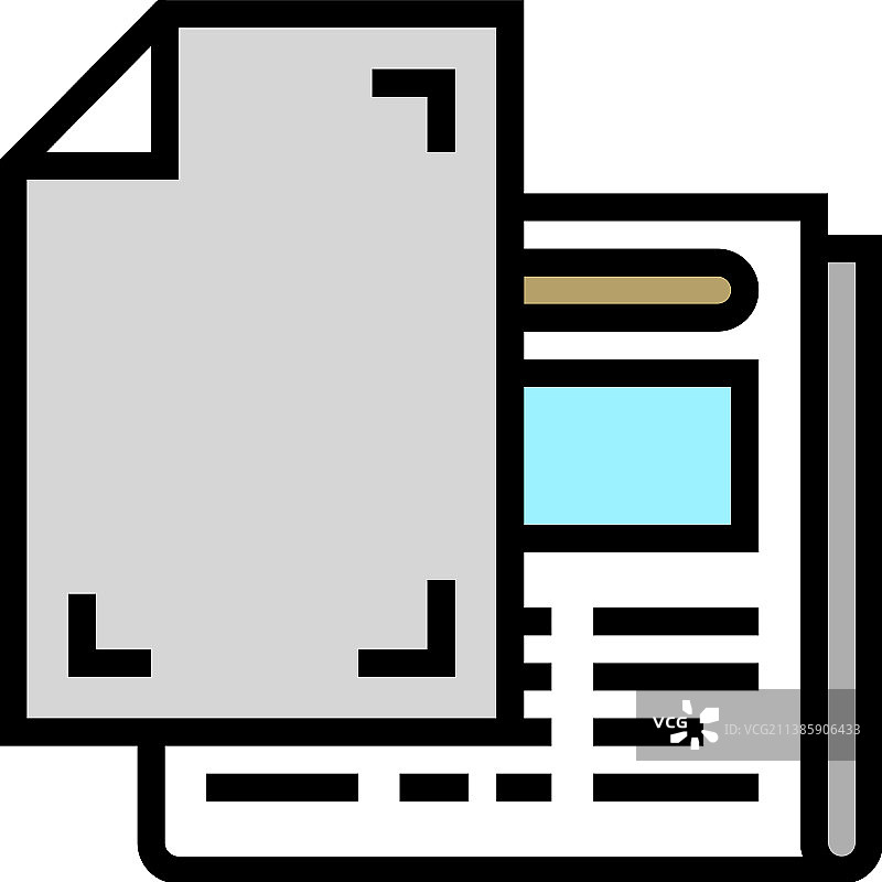 新闻纸报纸彩色图标图片素材