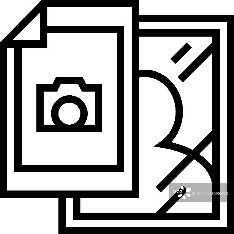 相纸和相框线条图标图片素材