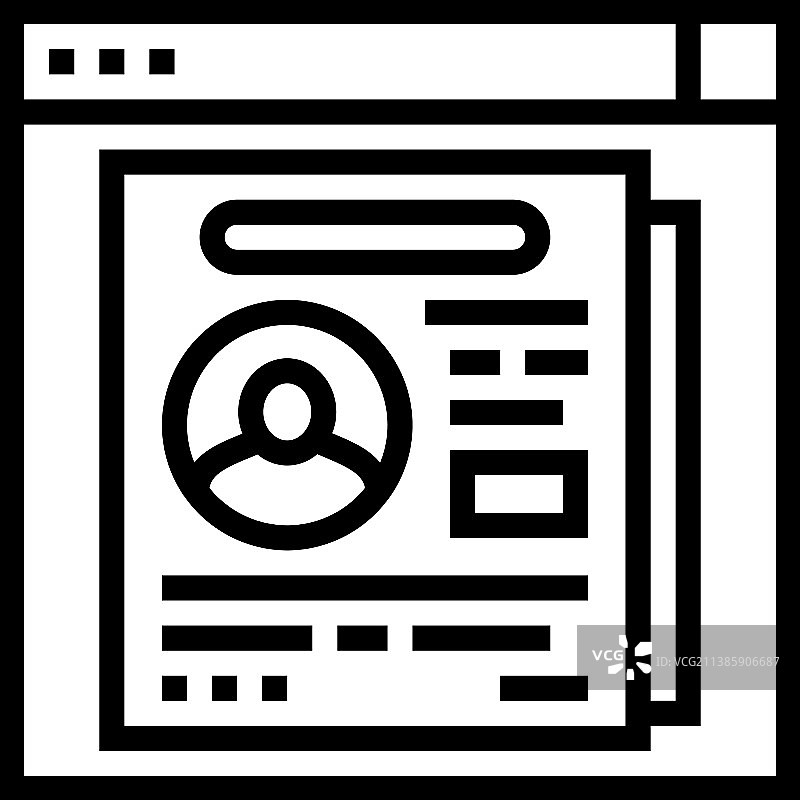 公司员工身份识别线稿图标图片素材