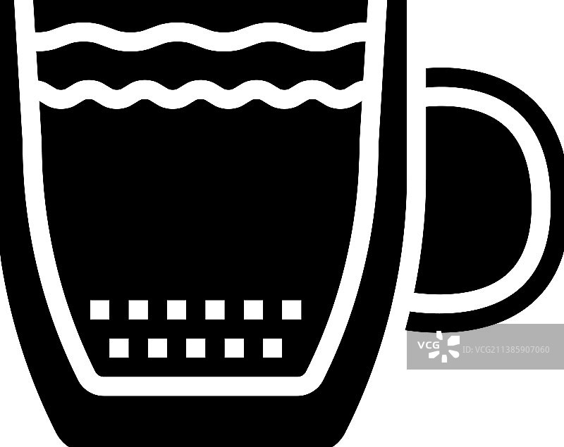 双层玻璃咖啡杯字形图标图片素材