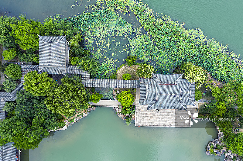 常熟尚湖风景区的夏天图片素材