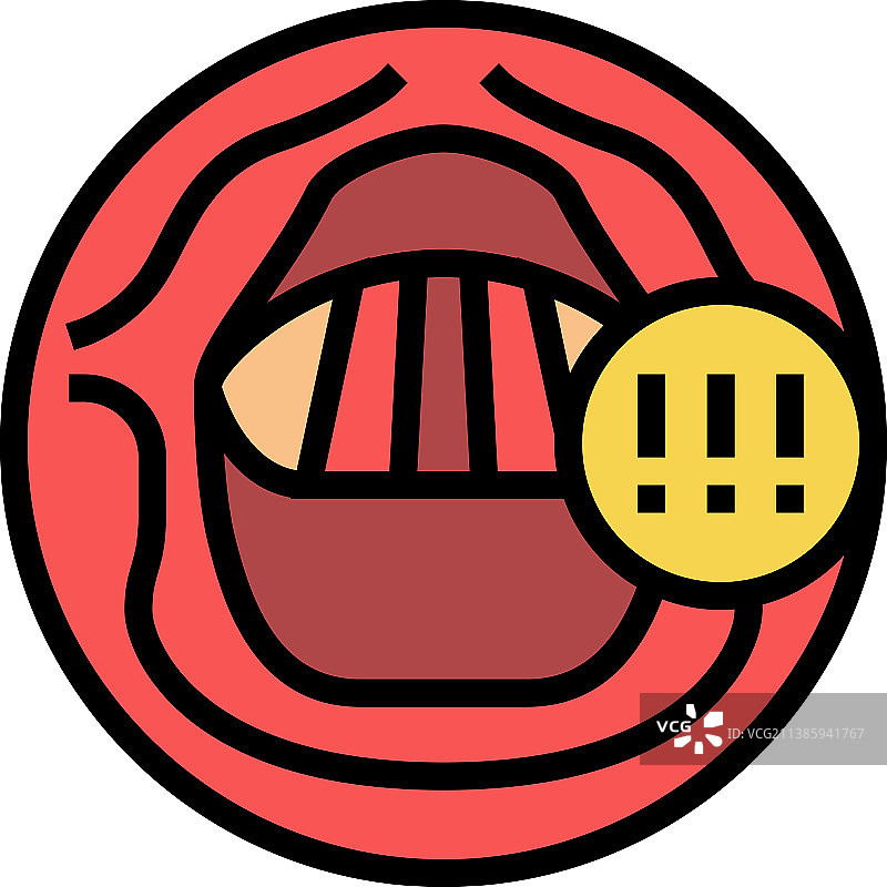 声音嘶哑健康问题彩色图标图片素材