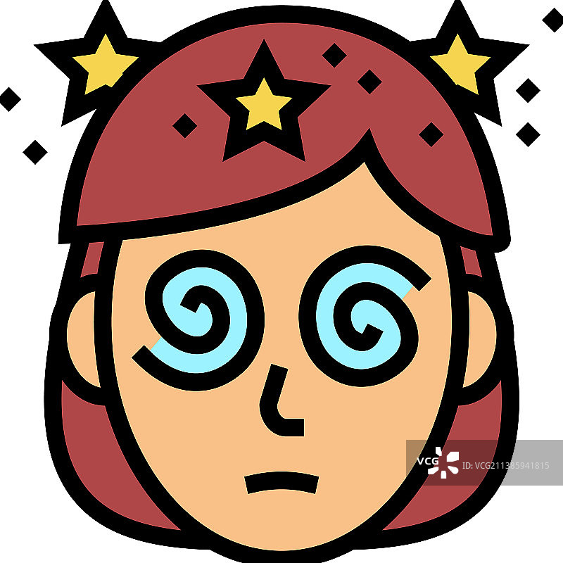 眩晕患者彩色图标图片素材