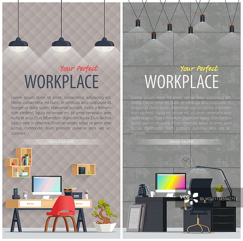 办公室工作场所室内设计图片素材