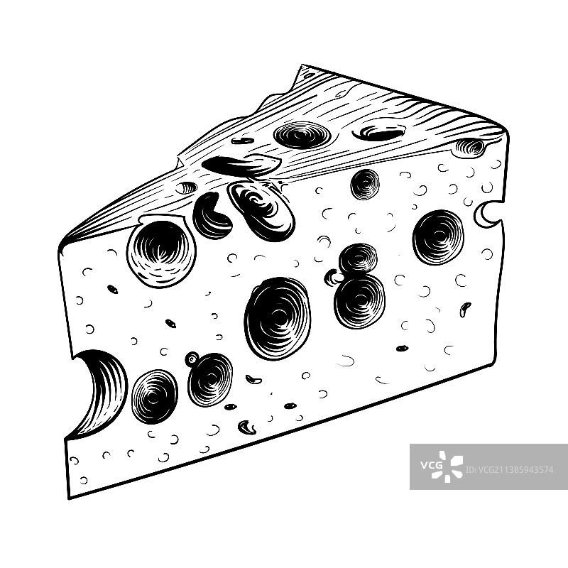 手绘奶酪块草图图片素材