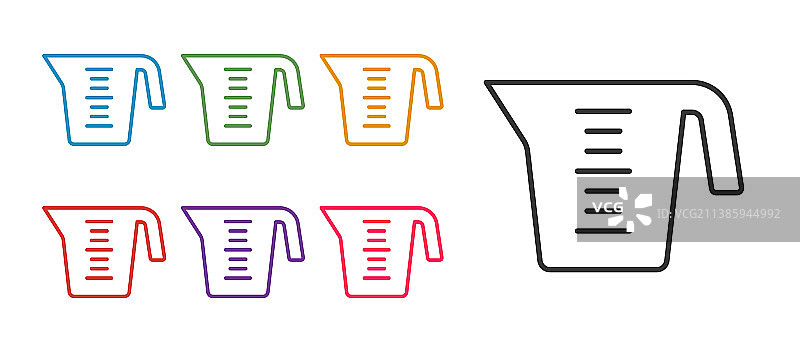 干湿量杯线条集合图片素材