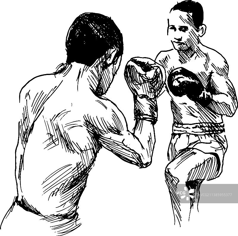手绘泰拳拳击手图片素材