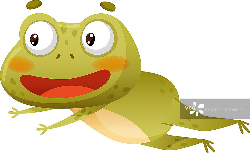 快乐的卡通青蛙跳跃图片素材