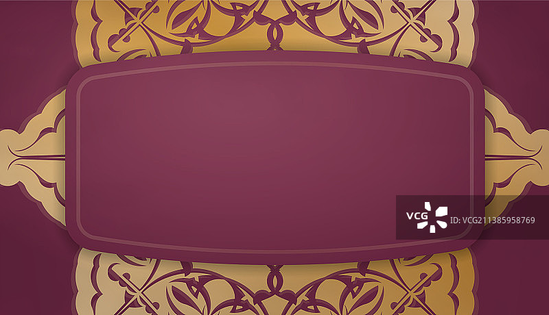 带有希腊金色图案的勃艮第banner图片素材